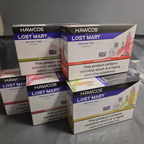 LOT OF 5 SEALED LOST MARY HAWCOS PRO MAX 7000 REFILLABLE POD KITS
