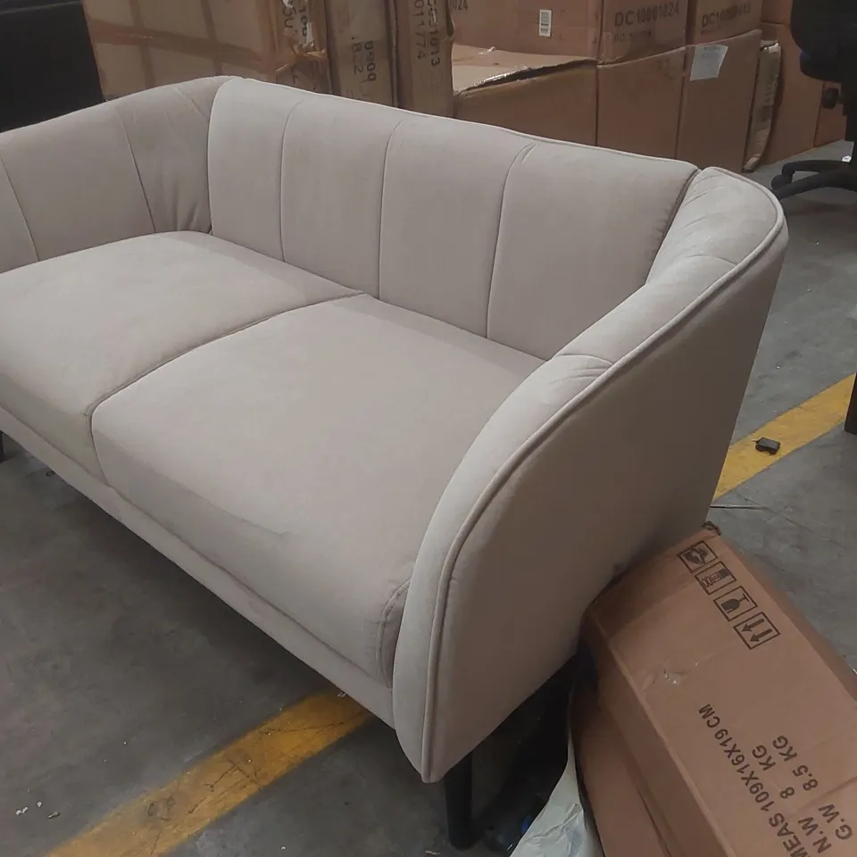 QUALITY DESIGNER VELVET UPHOLSTERED 2-SEATER SOFA