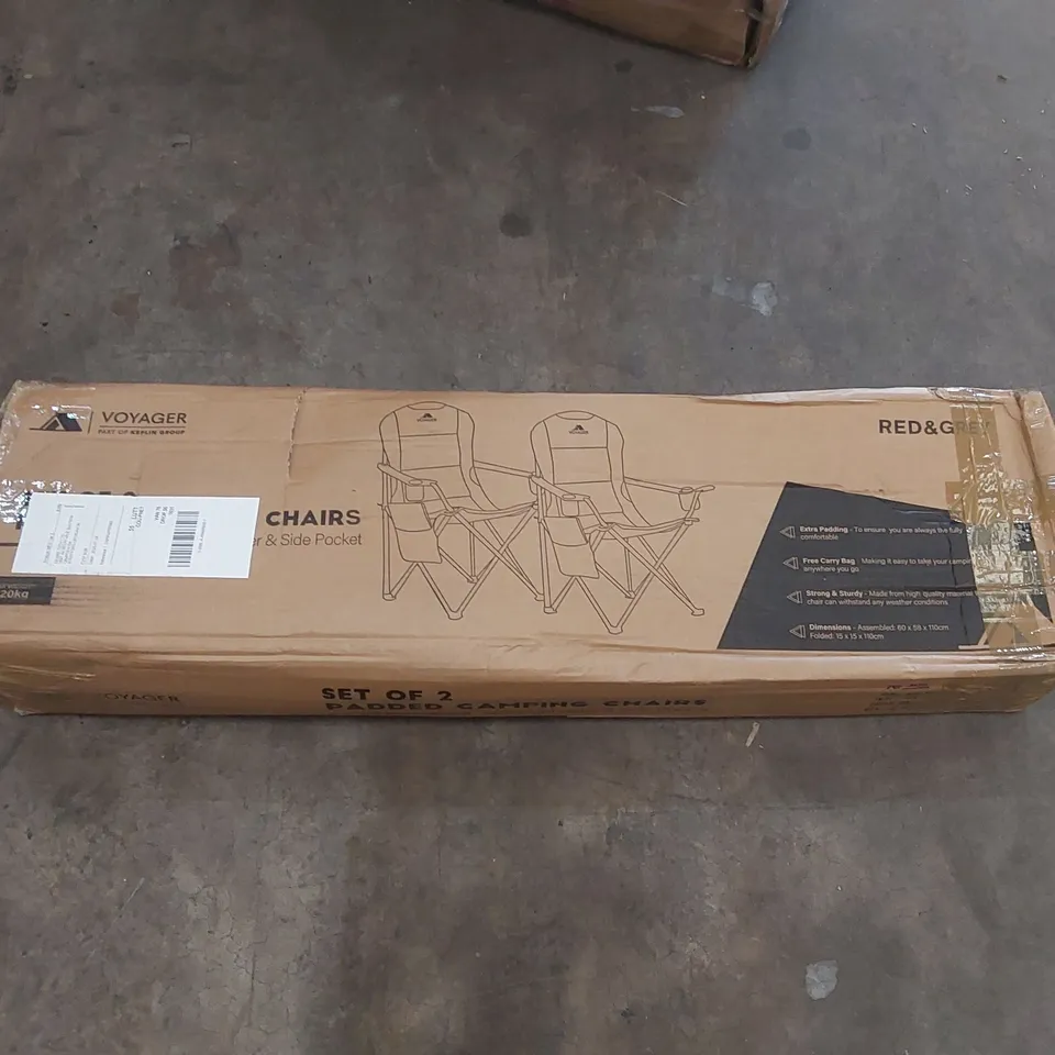 BOXED SET OF 2 VOYAGER PADDED CAMPING CHAIRS