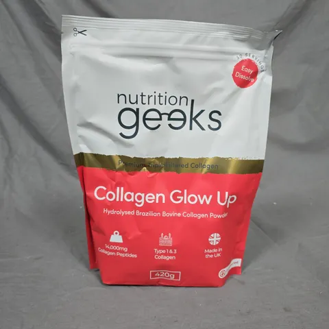 NUTRITION GEEKS UNFLAVOURED COLLAGEN GLOW UP POWDER - 420G