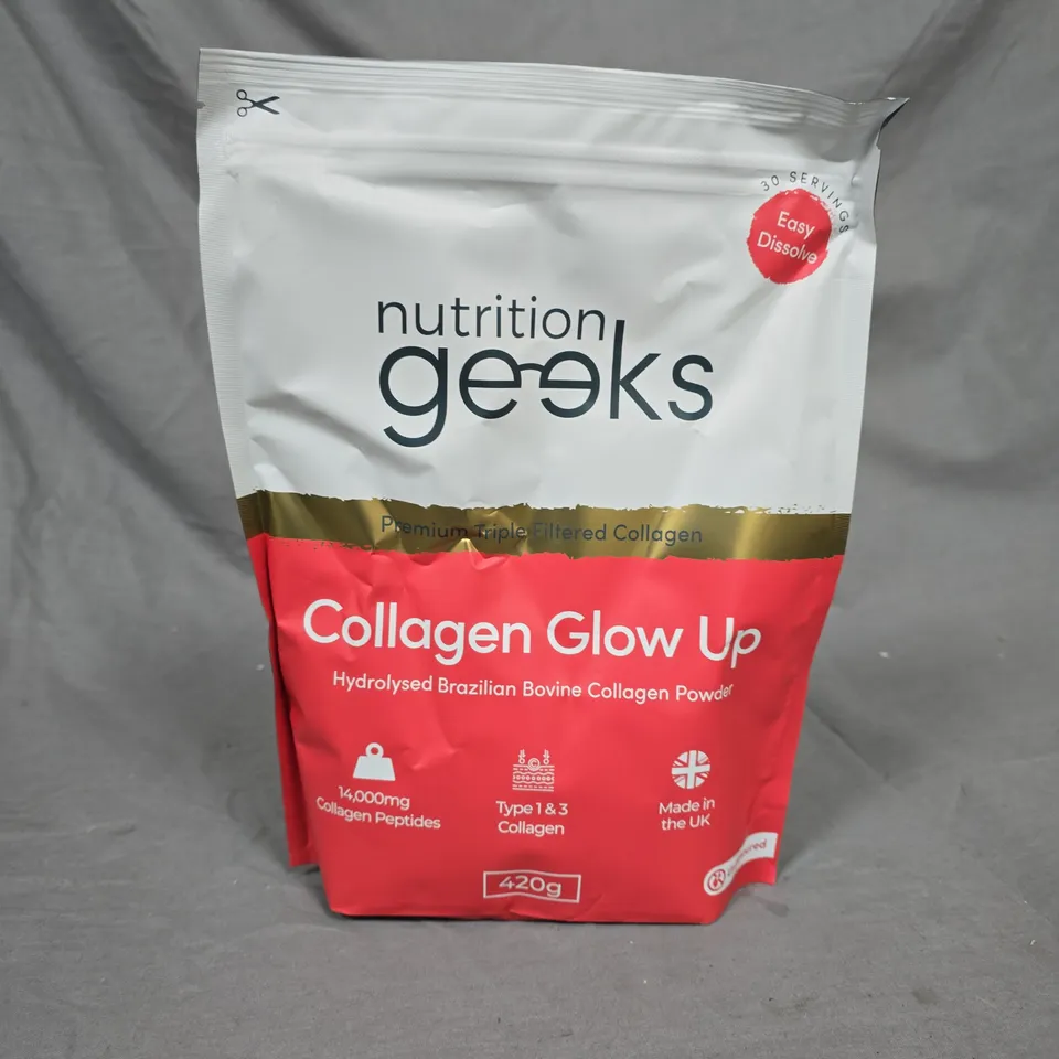 NUTRITION GEEKS UNFLAVOURED COLLAGEN GLOW UP POWDER - 420G