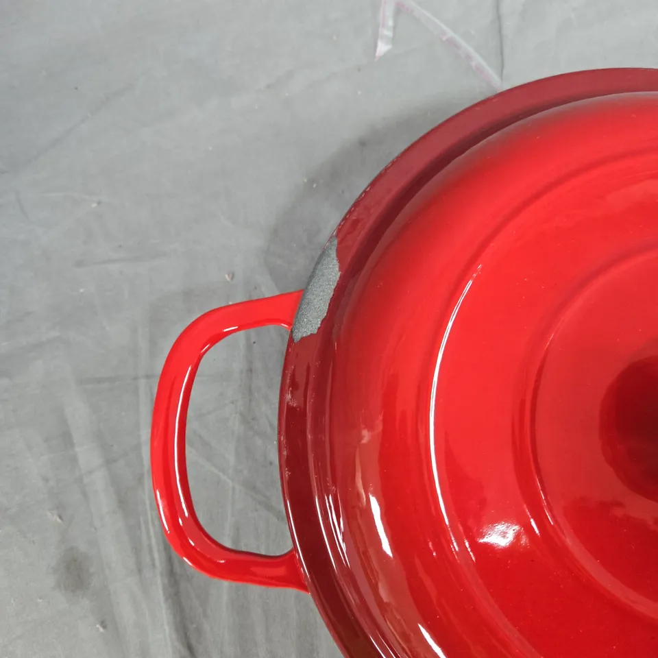 SUNNEX CAST IRON DUTCH OVEN – RED ENAMELLED WITH LID 