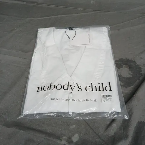 NOBODY'S CHILD POPPY COLLARED BLOUSE IN WHITE SIZE 12