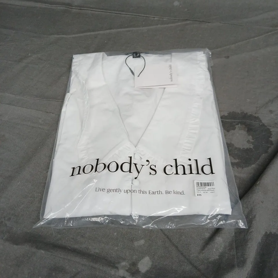 NOBODY'S CHILD POPPY COLLARED BLOUSE IN WHITE SIZE 12