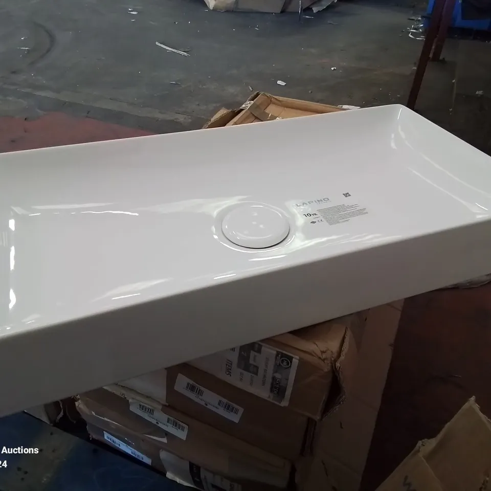 BOXED LAPINO CERAMIC 750MM STANCE COUNTERTOP BASIN -WHITE-