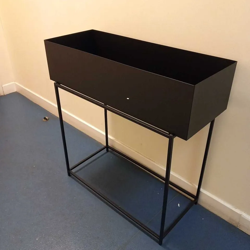 BRAND NEW BOXED MY HOME BLACK RAISED METAL PLANTER