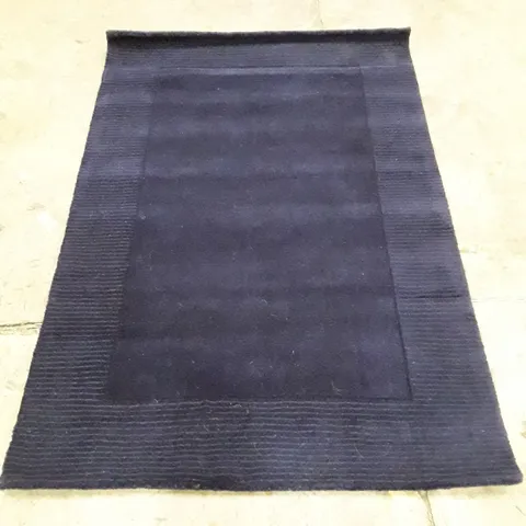 DARK BLUE RUG WITH WIDE BORDER 170X115CM APPROX