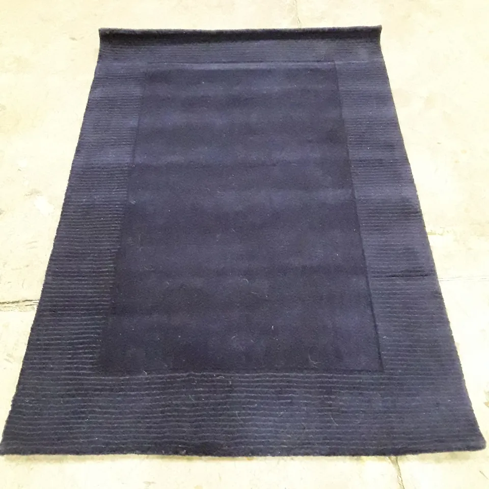 DARK BLUE RUG WITH WIDE BORDER 170X115CM APPROX
