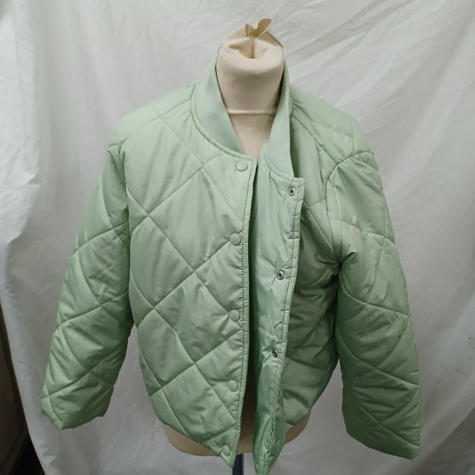 PIECES LIME PADDED COAT IN LARGE