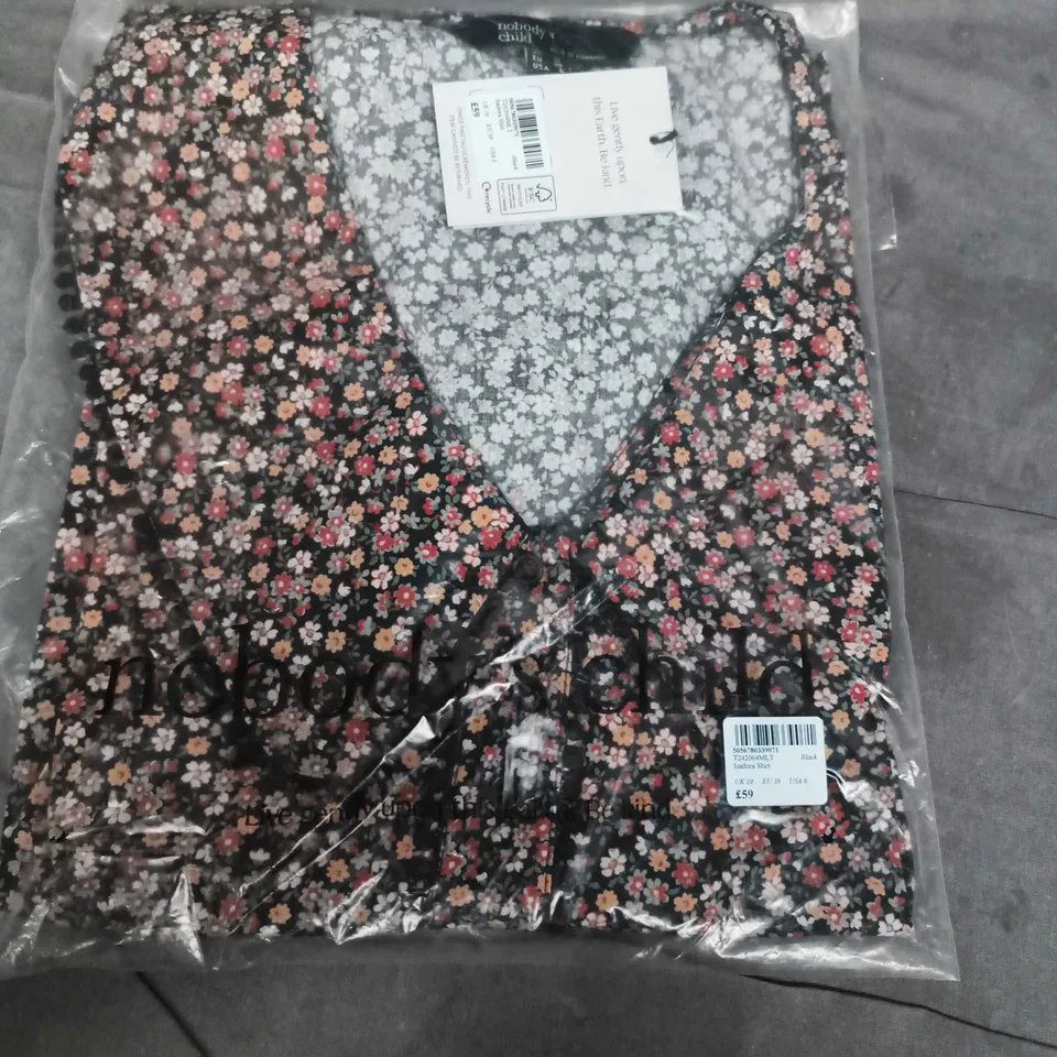 BAGGED NOBODY CHILD ISADORA SHIRT IN FLORAL MULTI - UK 10