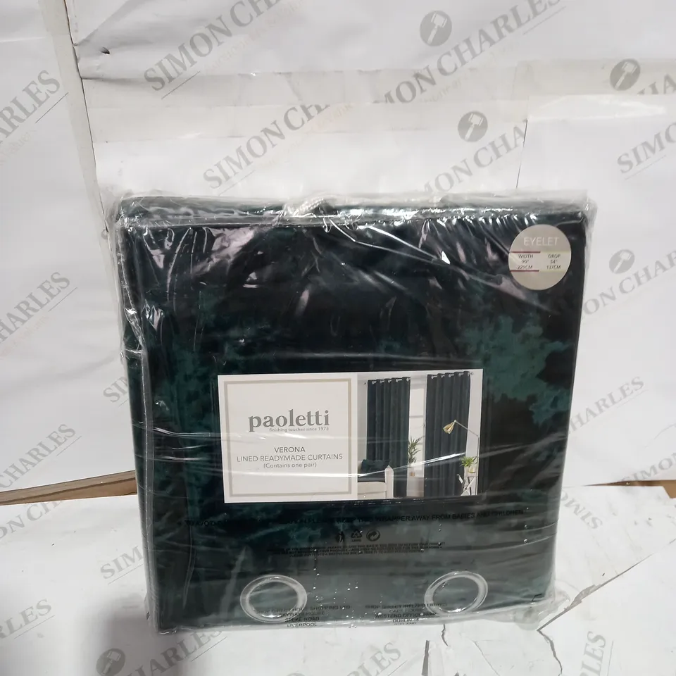 RIVA VERONA EYELET LINED CURTAINS APPROX 229CM X 137CM RRP £70