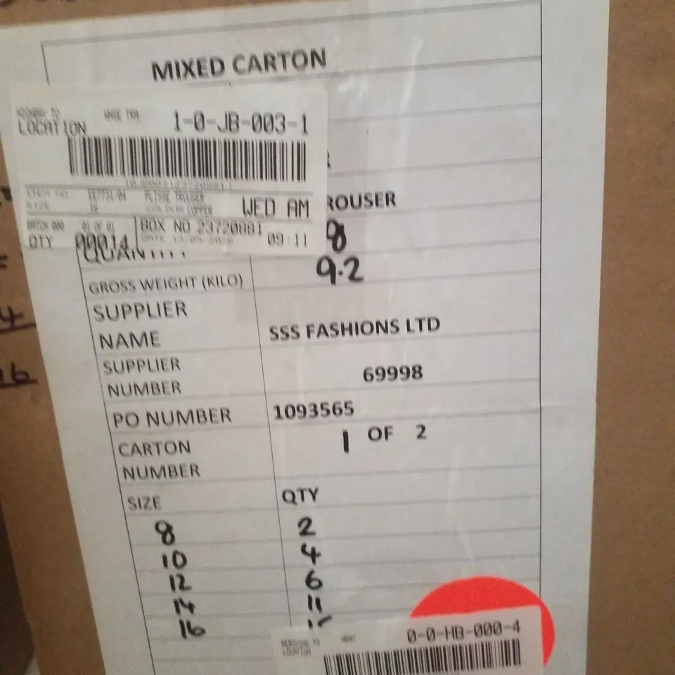 BOX CONTAINING APPROXIMATELY 14 BRAND NEW JD WILLIAMS COPPER PLISSE TROUSERS - SIZE 16