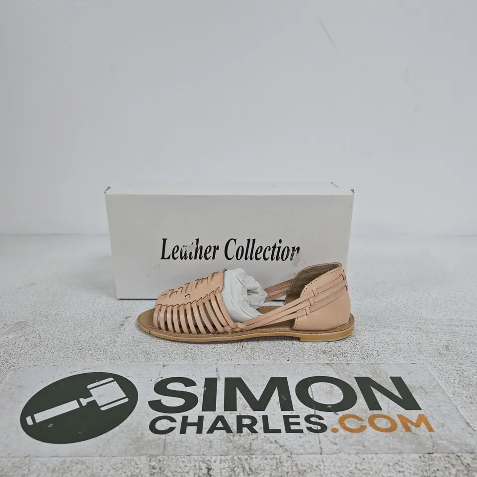 LEATHER COLLECTION LADIES SANDAL – NUDE LEATHER, UK 4 (EU 37, US 6)