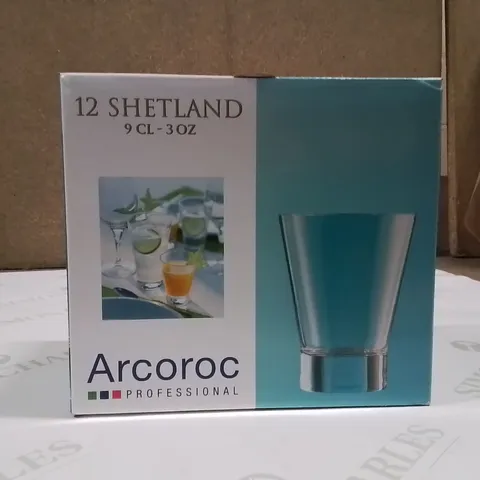 BOX CONTAINING 12 SHETLAND 9CL - 3OZ SHOT GLASSES