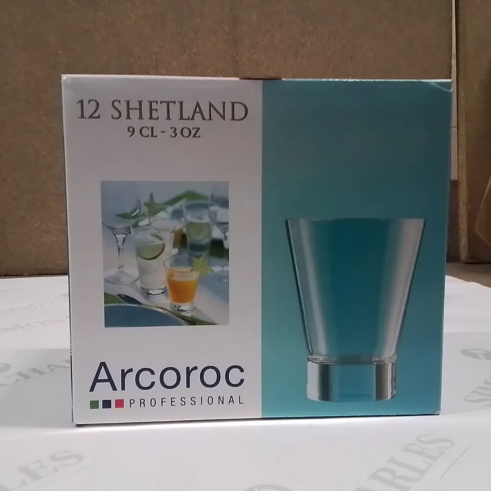 BOX CONTAINING 12 SHETLAND 9CL - 3OZ SHOT GLASSES