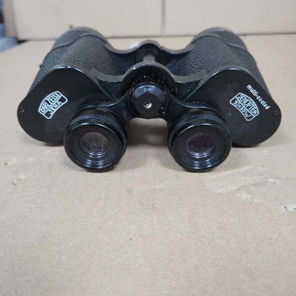CARL ZEISS JENA JENOPTEM 10X50 BINOCULARS – MULTI-COATED, WITH LEATHER CASE
