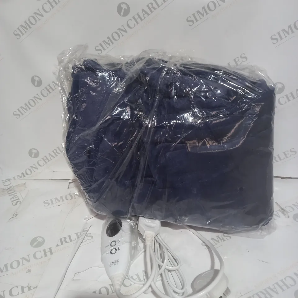 COZEE HOME OVERSIZED HEATED WRAP IN NAVY