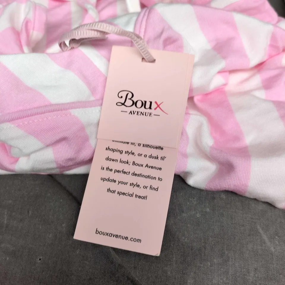 BOUX AVENUE PINK MIX STRIPE MODAL CAMI & PANT SET – UK 14