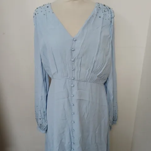 WALLIS EMBELLISHED SHOULDER BUTTON THROUGH MAXI DRESS SIZE 12