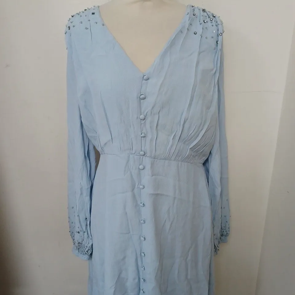 WALLIS EMBELLISHED SHOULDER BUTTON THROUGH MAXI DRESS SIZE 12