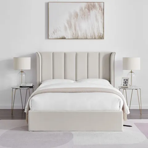 BOXED ASHOK BED - NATURAL // SIZE: 5FT KING (3 BOXES)