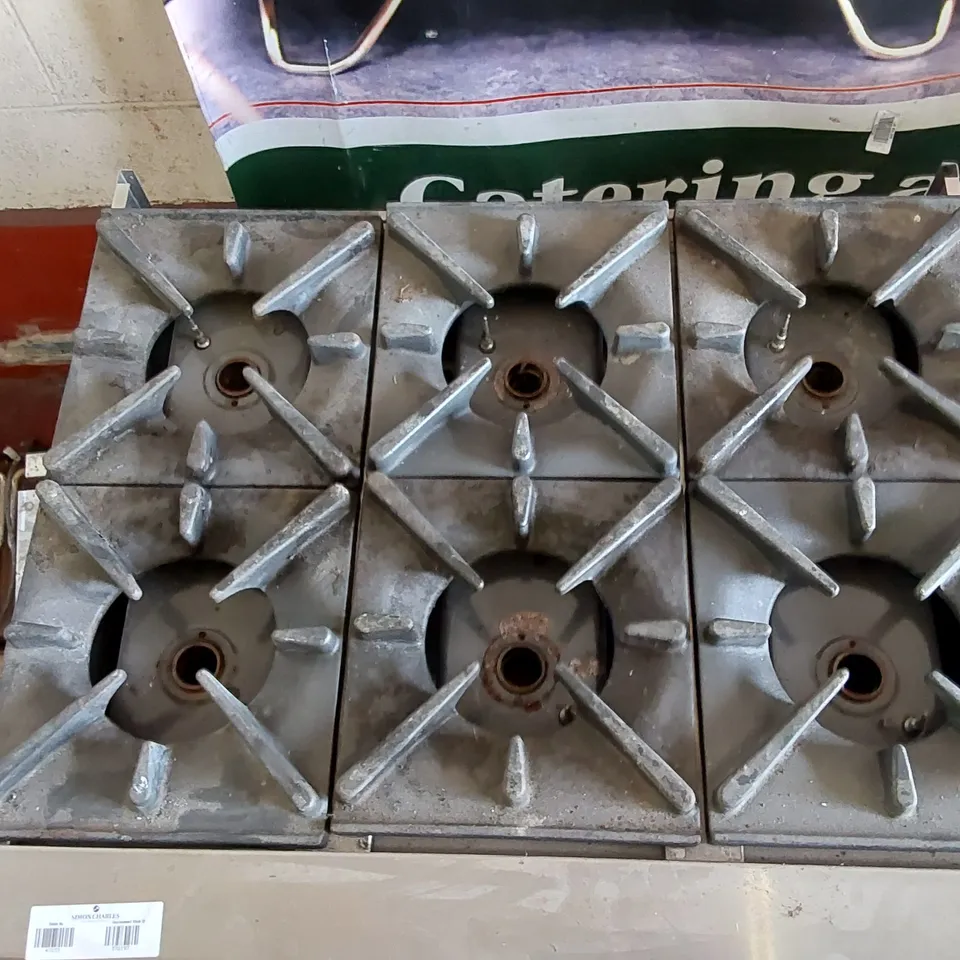 LARGE COMMERCIAL STAINLESS STEEL 6 BURNER GAS OVEN