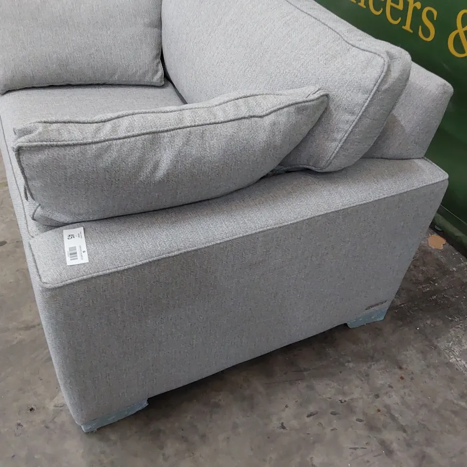 QUALITY BRITISH MADE LOUNGE Co JOSIE SNUGGLER CHAIR WITH BOLSTER CUSHIONS GREY FABRIC 