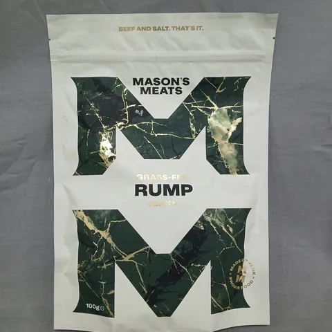 APPROXIMATELY 4 PACKS OF MASON'S MEATS GRASS-FED RUMP JERKY (100G)