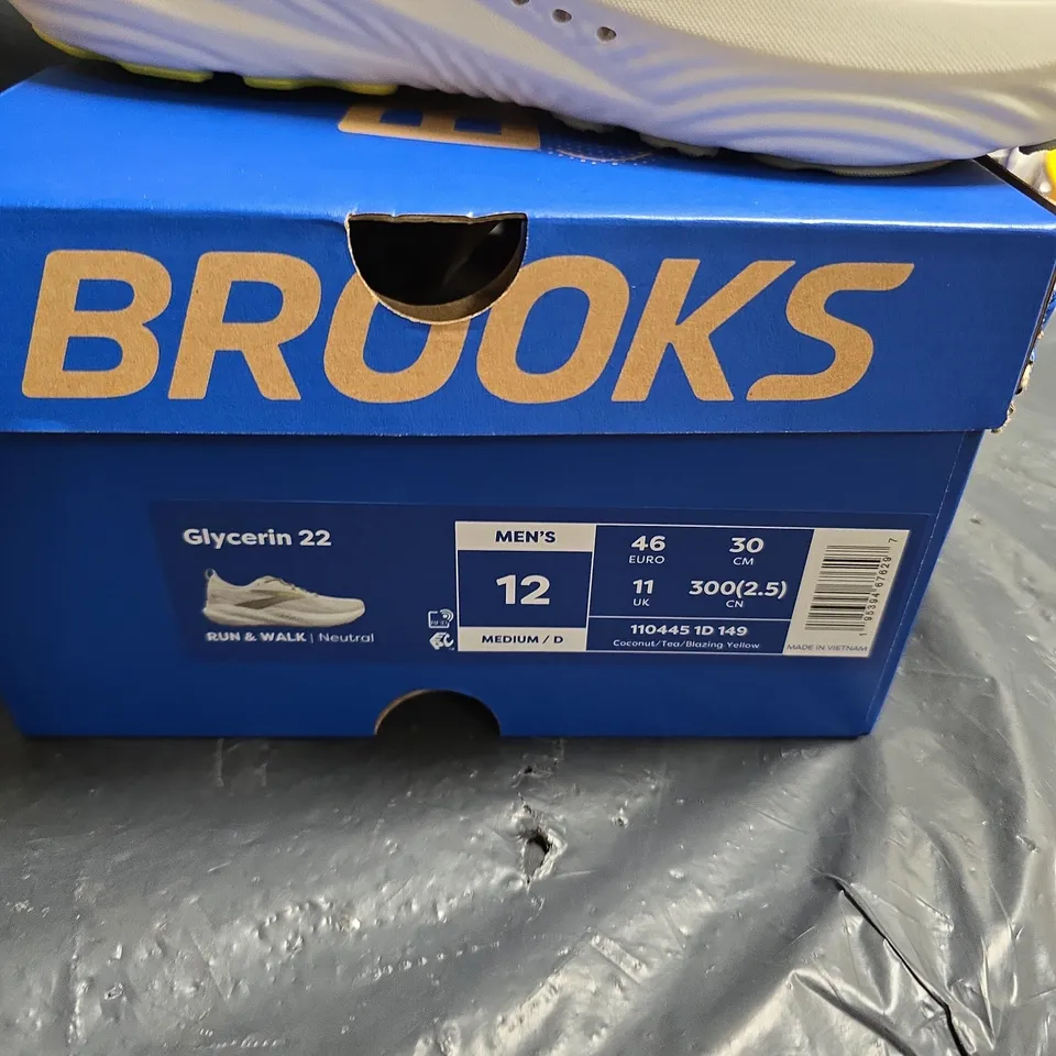 BROOKS GLYCERIN 22 RUNNING SHOES – MEN’S UK 11 (EU 46) – BOXED
