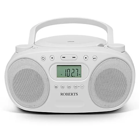 ROBERTS ZOOMBOX FM/AM RADIO WITH CD PLAYER WHITE