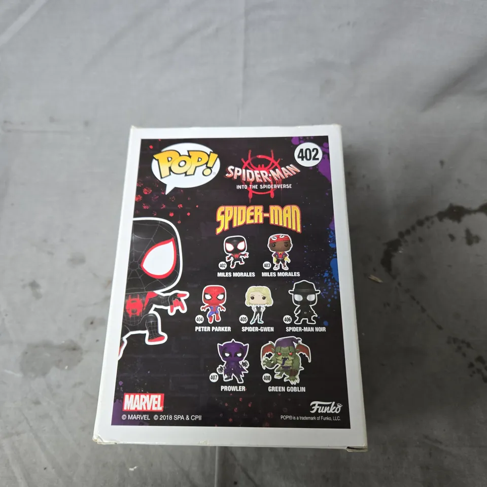 POP! SPIDER-MAN MILES MORALES (INTO THE SPIDER-VERSE) #402, BOXED
