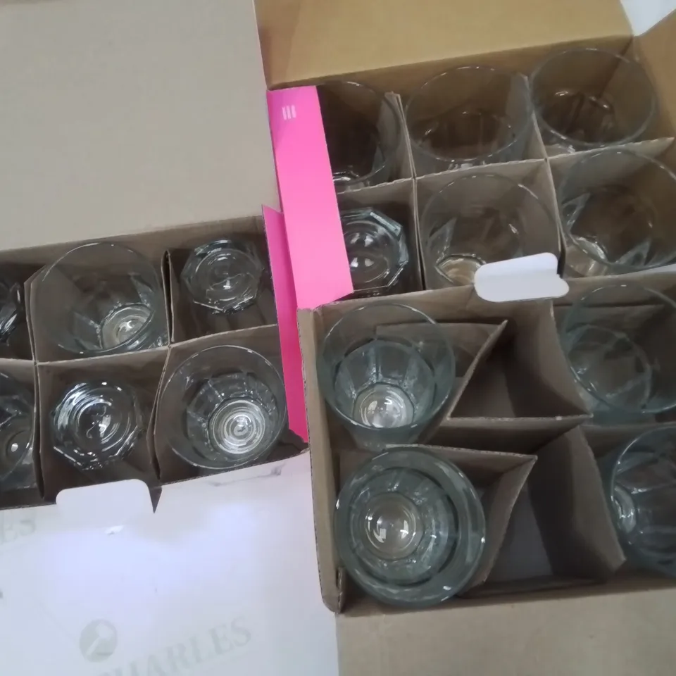 LOT OF LAV GLASSES INCLUDES WINE GLASSES AND TUMBLERS