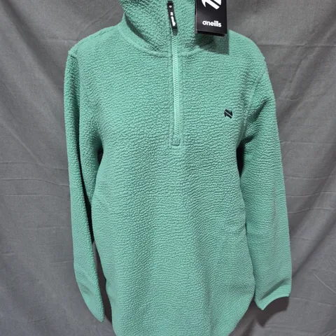 O'NEILLS FLEECE 1/2 ZIP JUMPER IN GREEN SIZE 10 