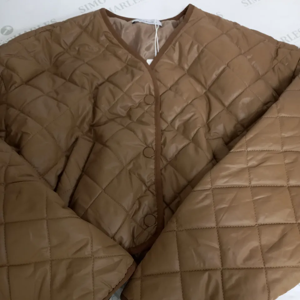 AMYENJOYLIFE BROWN CROPPED JACKET - LARGE