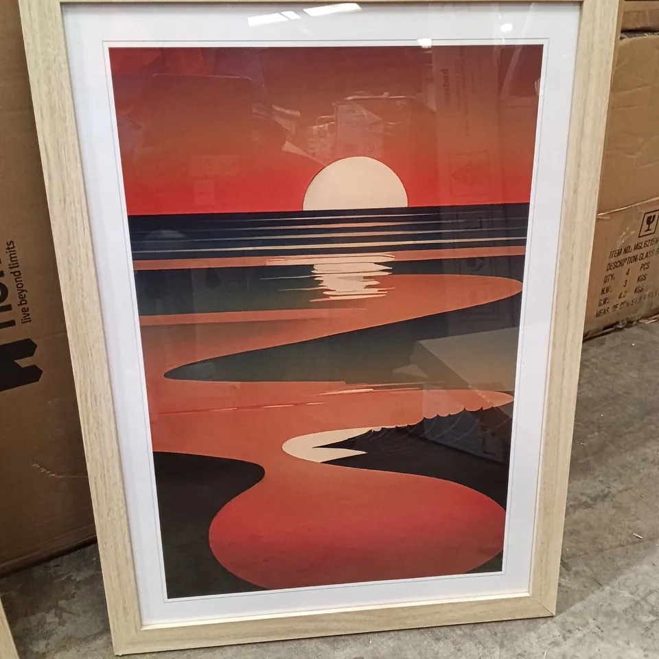 BOXED SUNSET FRAMED WALL ART PRINTS (SET OF 2) (1 BOX)