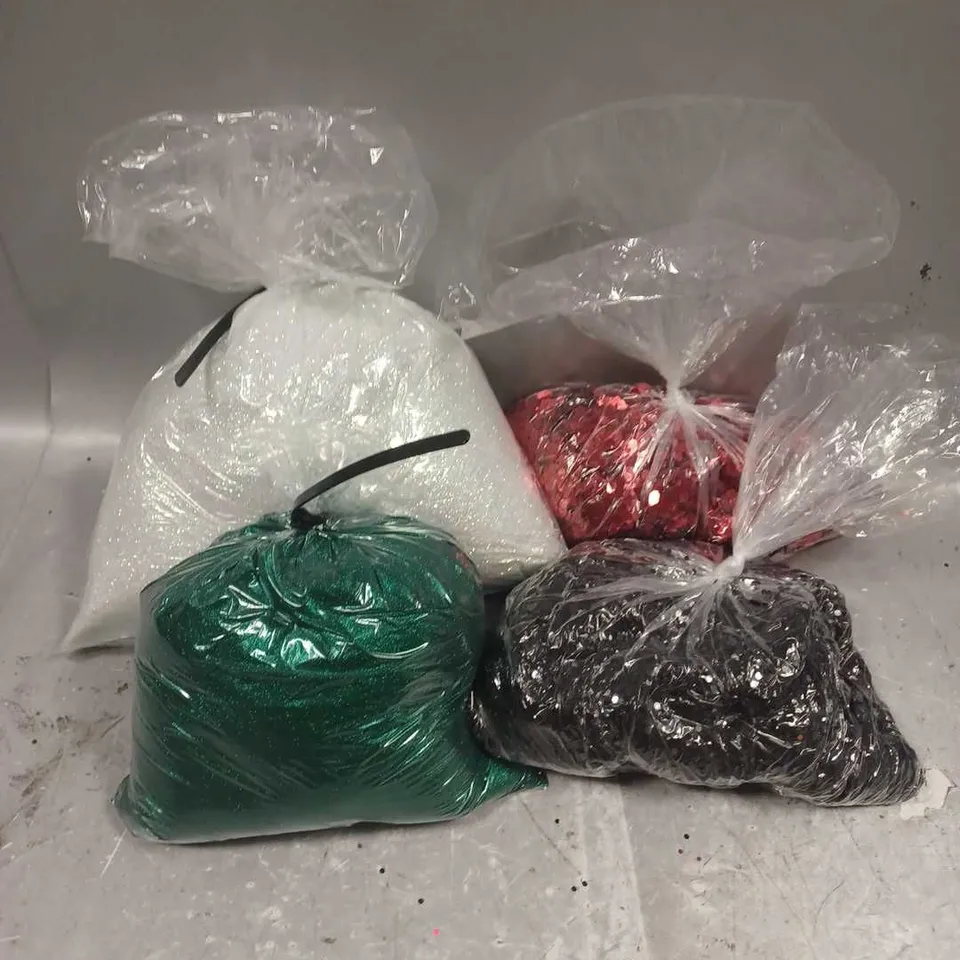 BOX OF APPROXIMATELY 8 ASSORTED GLITTER BAGS INCLUDE - BLACK - RED HEARTS - GREEN FINE - ETC - COLLECTION ONLY