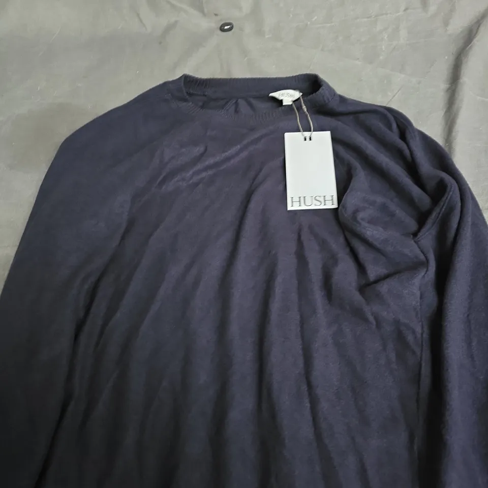 HUSH ELLE SUPERSOFT RAGLAN TOP - NAVY BLUE - SIZE L