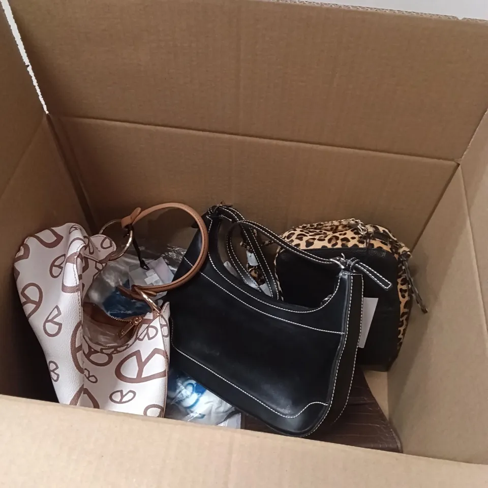 BOX OF APPROXIMATELY 6 ASSORTED HANDBAGS