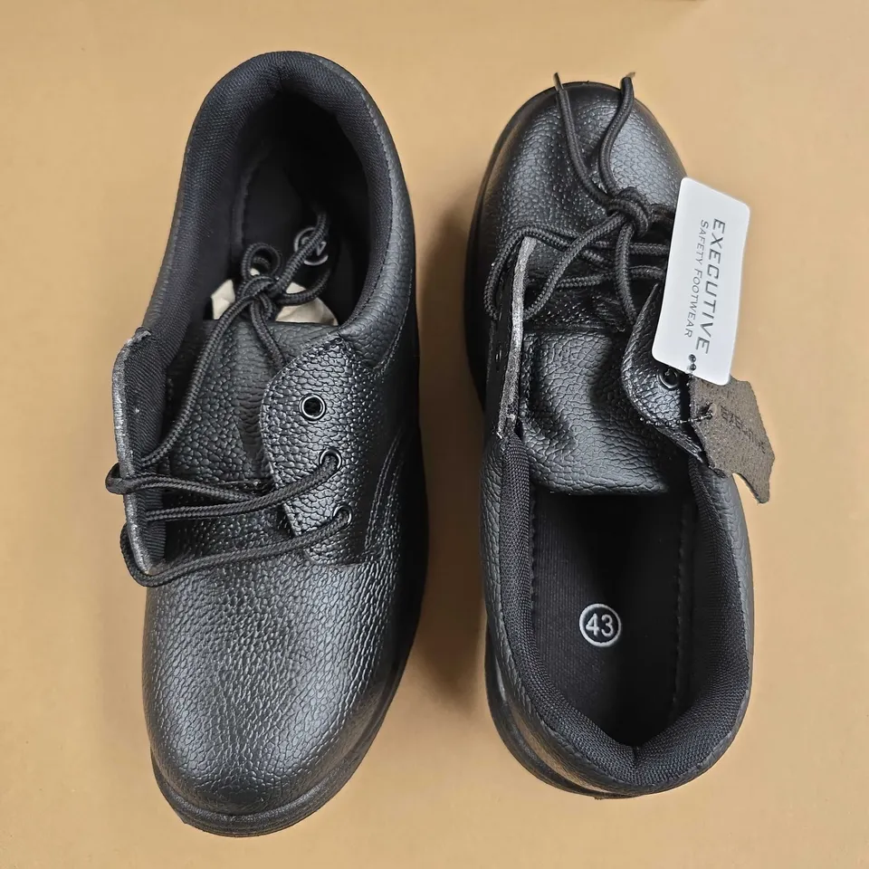 BOXED BRAND NEW PSF EXECUTIVE BLACK LEATHER SAFETY SHOES - UK 9