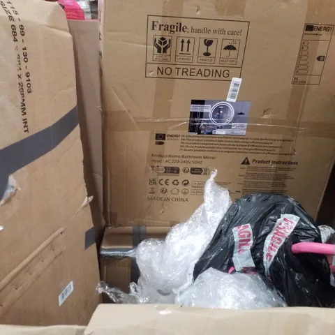 PALLET CONTAINING ASSORTED PRODUCTS INCLUDING BATHROOM MIRROR, KIDS TRICYCLE & CAMPING TENTS