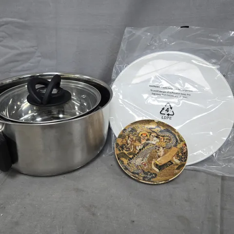 APPROXIMATELY 5 ASSORTED HOUSEHOLD ITEMS TO INCLUDE JOHN LEWIS PLATE, ETC - COLLECTION ONLY