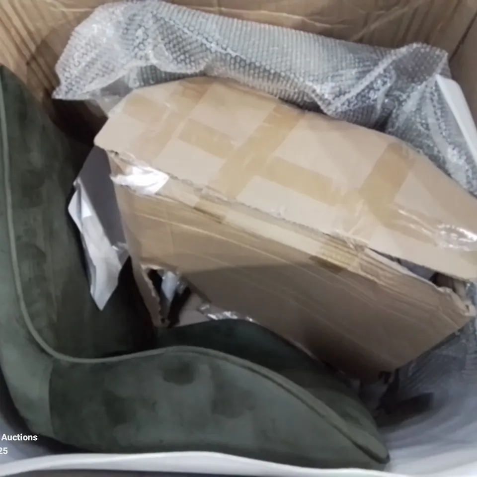 BOXED PAIR OF OLIVE GREEN SIDE/DINING CHAIRS 