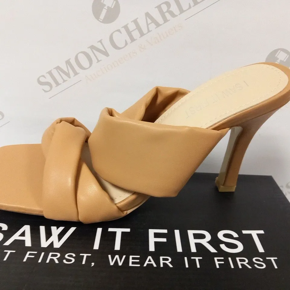 BOXED I SAW IT FIRST TWISTED DOUBLE STRAP HEELED MULE SIZE 4