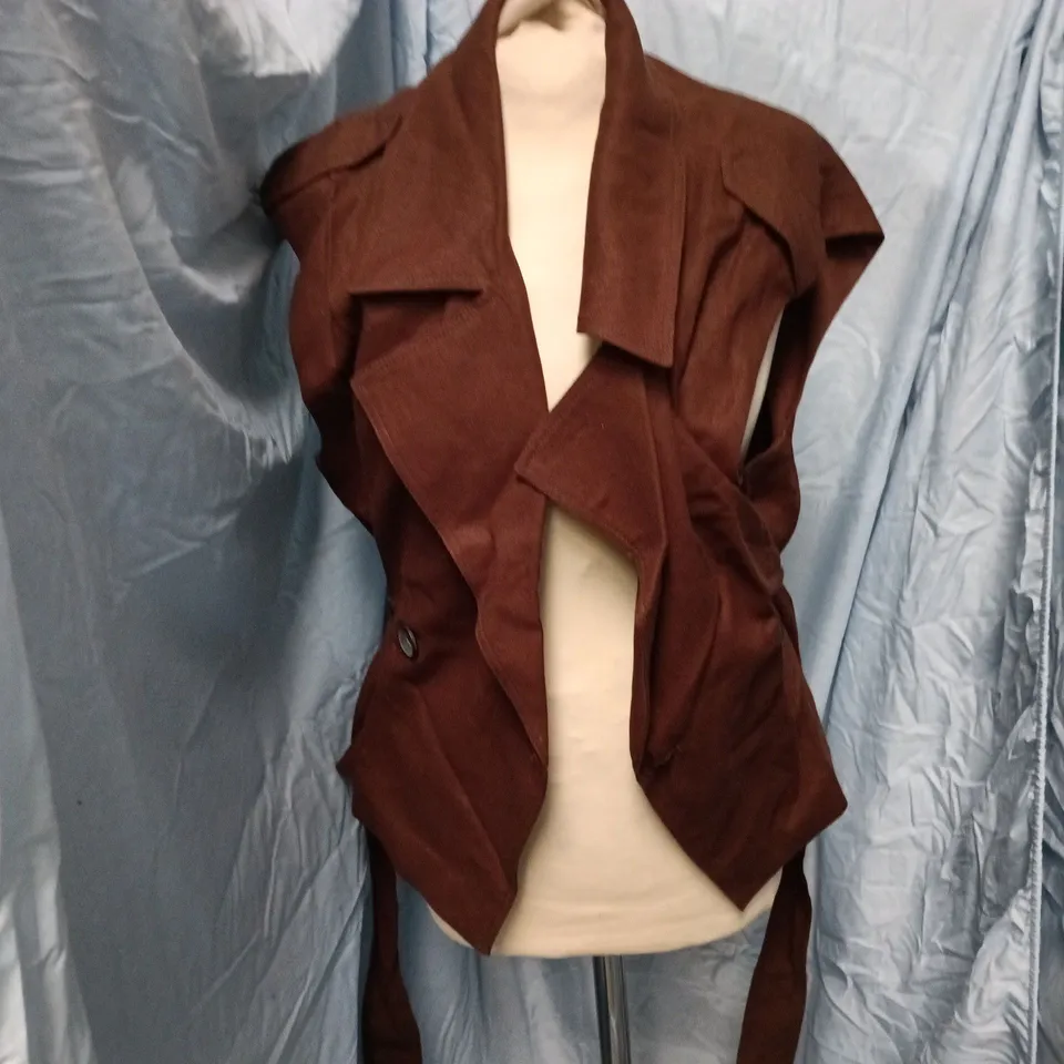 ZARA BROWN WRAP COAT WITH BELT – SIZE L (WOMEN)