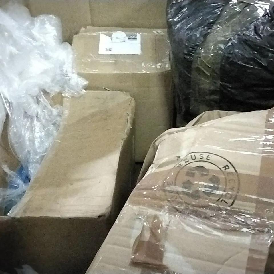 2 CAGES OF ASSORTED ITEMS INCLUDING WOODEN FRAME CORK BOARD, DIY CUBE WARDROBE, 10 SLOT SPINNING PRIZE WHEEL 
