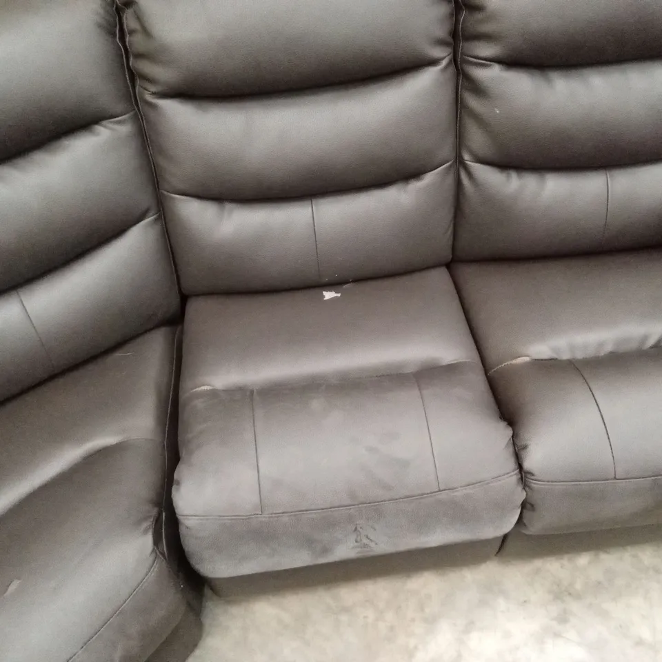 ROTHBURY LUXURY FAUX LEATHER HIGH BACK MANUAL RECLINER CORNER GROUP SOFA