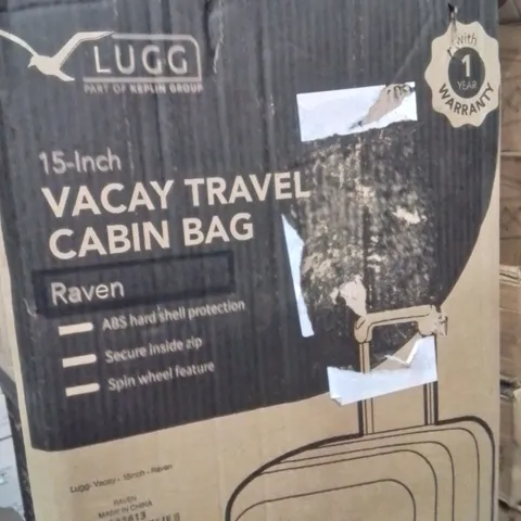 BOXED LUGG 15INCH VACAY TRAVEL CABIN BAG RAVEN