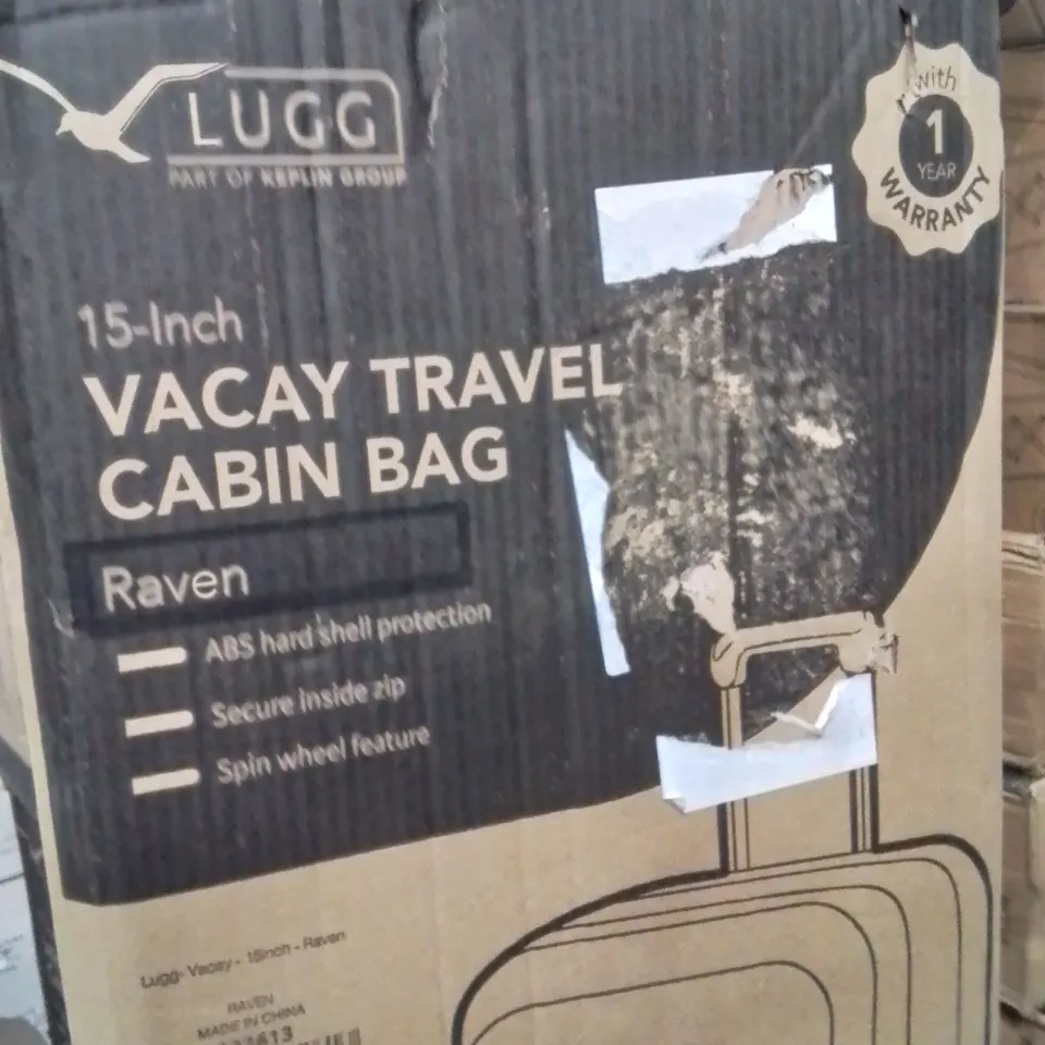 BOXED LUGG 15INCH VACAY TRAVEL CABIN BAG RAVEN