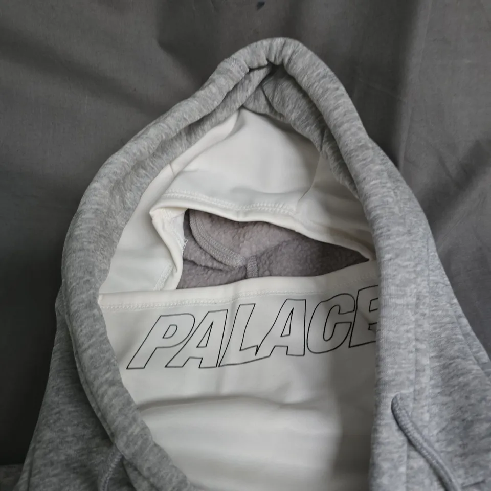PALACE GREY ZIP HOODIE WITH THINSULATE INSULATION – SIZE S