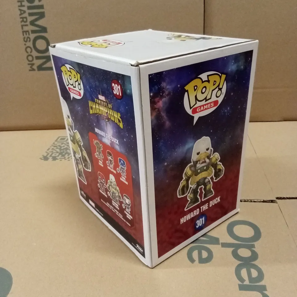BOXED FUNKO POP MARVEL CONTEST OF CHAMPIONS 301 HOWARD THE DUCK BOBBLE-HEAD